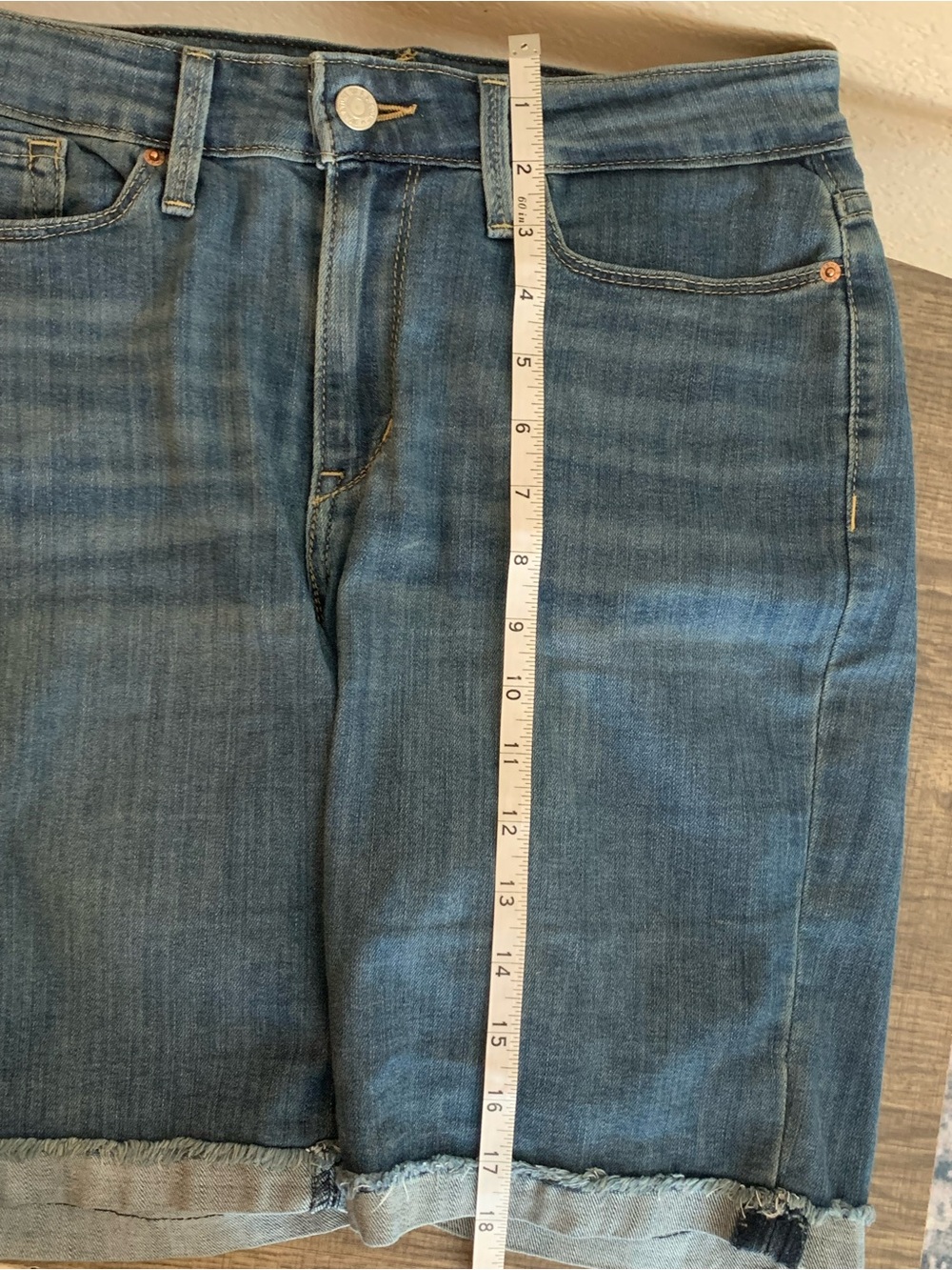 Signature by Levi Strauss Mid-Rise Denim Bermuda Shorts in Medium Blue - Picture 5 of 8